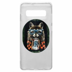 Чехол для Samsung S10+ Енот в очках - PrintSalon
