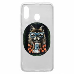 Чехол для Samsung A20 Енот в очках - PrintSalon