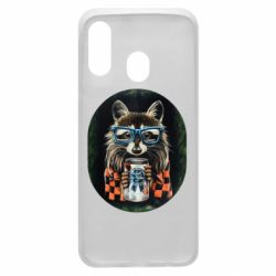 Чехол для Samsung A40 Енот в очках - PrintSalon