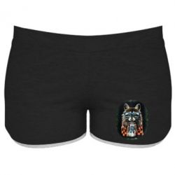 Женские шорты Енот в очках - PrintSalon