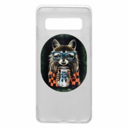 Чехол для Samsung S10 Енот в очках - PrintSalon