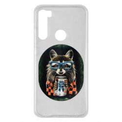 Чехол для Xiaomi Redmi Note 8 Енот в очках - PrintSalon