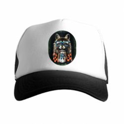 Кепка-тракер Енот в очках - PrintSalon