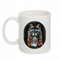 Чашка 320ml Енот в очках-PrintSalon Чашка 320ml Енот в очках