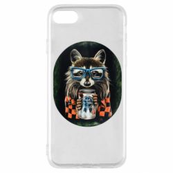 Чехол для iPhone SE 2020 Енот в очках - PrintSalon