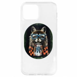Чехол для iPhone 12 Енот в очках - PrintSalon
