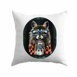 Подушка Енот в очках - PrintSalon