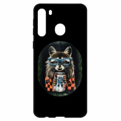 Чехол для Samsung A21 Енот в очках - PrintSalon