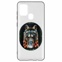 Чехол для Samsung A21s Енот в очках - PrintSalon