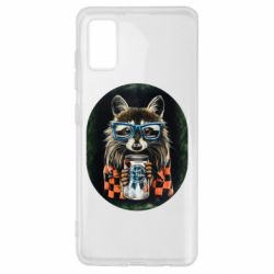 Чехол для Samsung A41 Енот в очках - PrintSalon