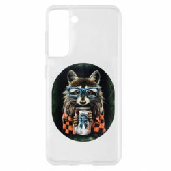 Чехол для Samsung S21 Енот в очках - PrintSalon