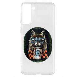 Чехол для Samsung S21+ Енот в очках - PrintSalon