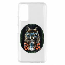 Чехол для Huawei P Smart 2021 Енот в очках - PrintSalon