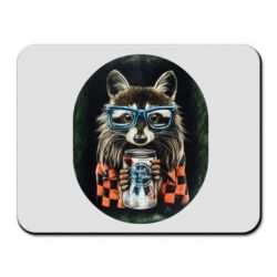Коврик для мыши Енот в очках - PrintSalon
