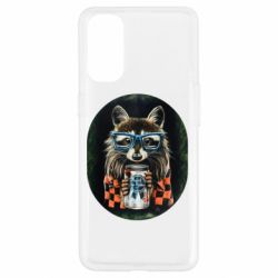 Чехол для Oppo Reno 4 Енот в очках - PrintSalon