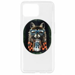 Чехол для Oppo Reno 4 Lite Енот в очках - PrintSalon