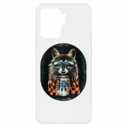 Чехол для Oppo Reno 5 Lite Енот в очках - PrintSalon