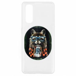 Чехол для Oppo Find X2 Енот в очках - PrintSalon
