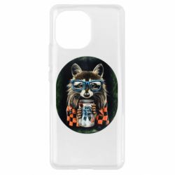 Чехол для Xiaomi Mi11 Енот в очках - PrintSalon