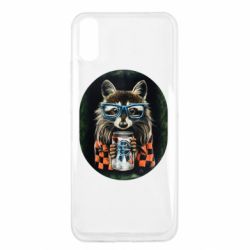Чехол для Xiaomi Redmi 9a Енот в очках - PrintSalon