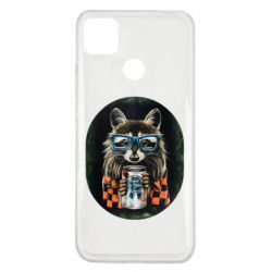 Чехол для Xiaomi Redmi 9c Енот в очках