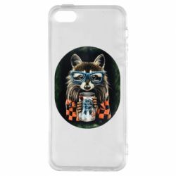 Чехол для iPhone5/5S/SE Енот в очках - PrintSalon