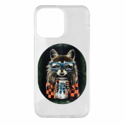Чехол для iPhone 14 Pro Max Енот в очках - PrintSalon