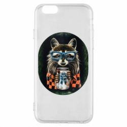 Чехол для iPhone 6/6S Енот в очках - PrintSalon