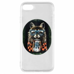 Чехол для iPhone 8 Енот в очках - PrintSalon