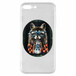 Чехол для iPhone 8 Plus Енот в очках - PrintSalon