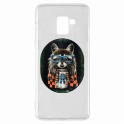 Чехол для Samsung A8+ 2018 Енот в очках - PrintSalon
