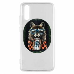 Чехол для Huawei P20 Енот в очках - PrintSalon