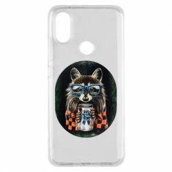 Чехол для Xiaomi Mi A2 Енот в очках - PrintSalon