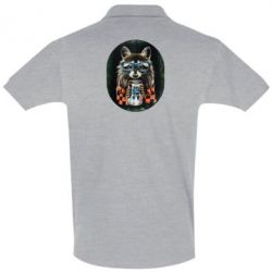 Мужское поло Енот в очках - PrintSalon