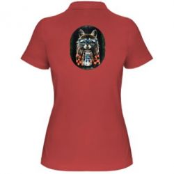 Женское поло Енот в очках - PrintSalon