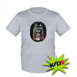 Детская футболка Енот в очках - PrintSalon