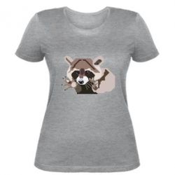 Женская футболка Eнот вектор - PrintSalon