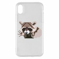 Чехол для iPhone X/Xs Eнот вектор - PrintSalon