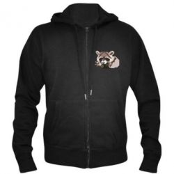 Мужское худи на молнии Eнот вектор - PrintSalon