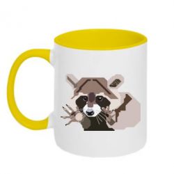 Чашка двокольорова Єнот вектор