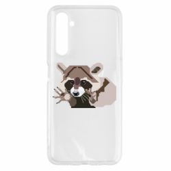 Чехол для Realme 6 Eнот вектор - PrintSalon