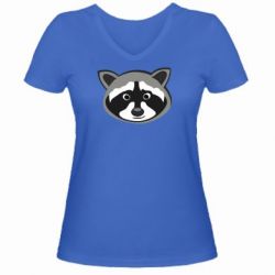 Женская футболка с V-образным вырезом Енотик - PrintSalon