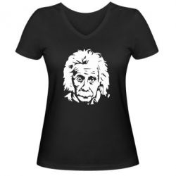 Женская футболка с V-образным вырезом Энштейн - PrintSalon