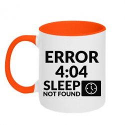 Чашка двухцветная 320ml Error 4:04 sleep not found - PrintSalon