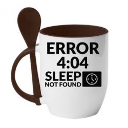 Чашка с ложкой Error 4:04 sleep not found - PrintSalon