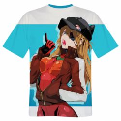 Мужская футболка 3D Evangeleon Asuka and Chupa Chups