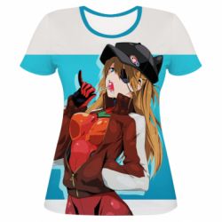 Жіноча 3D футболка Evangeleon Asuka and Chupa Chups - PrintSalon