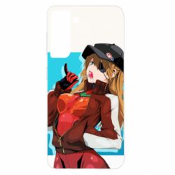 Чохол для Samsung S21 Evangeleon Asuka and Chupa Chups