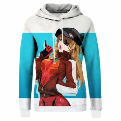 Жіноче 3D худі Evangeleon Asuka and Chupa Chups-PrintSalon Жіноче 3D худі Evangeleon Asuka and Chupa Chups