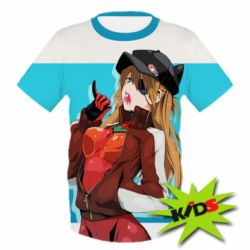 Дитяча 3D футболка Evangeleon Asuka and Chupa Chups